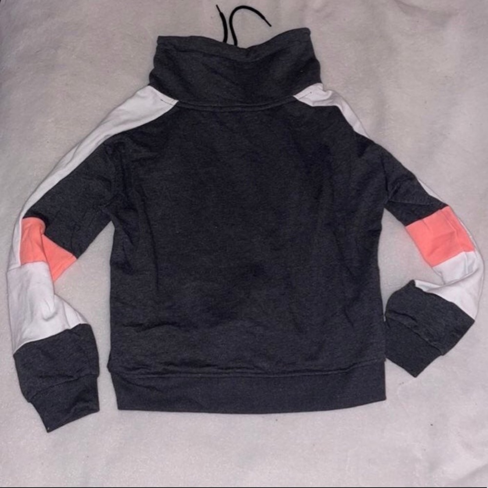 Pink Victoria’s Secret Colorblock Drawstring Turtle Neck Pullover Sweater Small - Picture 6 of 7
